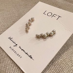 Loft pearl climber style earrings